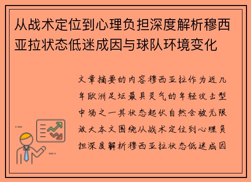从战术定位到心理负担深度解析穆西亚拉状态低迷成因与球队环境变化 从战术定位到心理负担深度解析穆西亚拉状态低迷成因与球队环境变化
